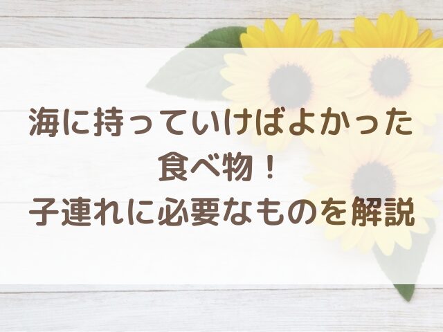 海に持っていけばよかった食べ物！子連れに必要なものを解説