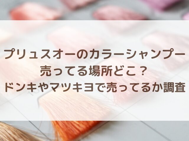 プリュスオーのカラーシャンプー売ってる場所どこ？ドンキやマツキヨで売ってるか調査