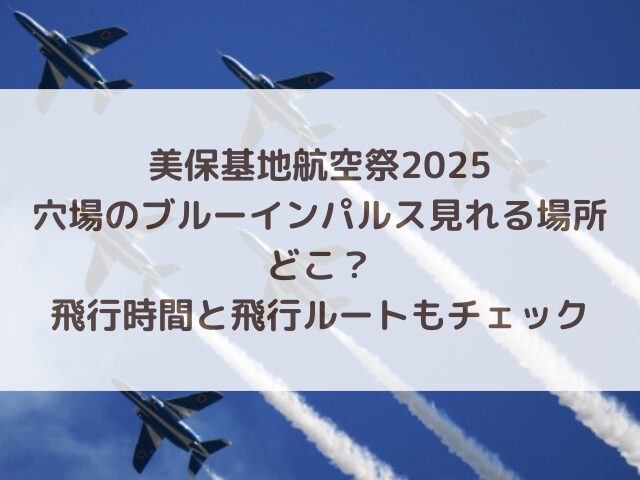 美保基地航空祭2025穴場のブルーインパルス見れる場所どこ？飛行時間と飛行ルートもチェック
