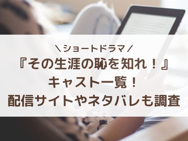 その生涯の恥を知れのキャスト一覧！どこで見れるか配信サイトやネタバレも調査